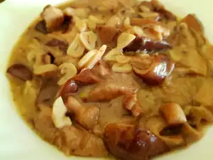 Shiitake Mushrooms, Stewed in Butter, Wine and Garlic