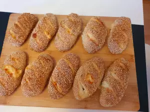 Bread Buns with Cheese and Sesame Seeds (Simit Pogaca)