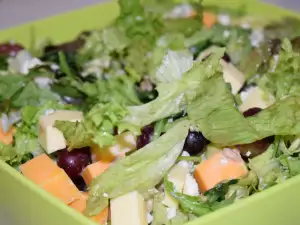 Iceberg and Lettuce Salad with Avocado and Arugula