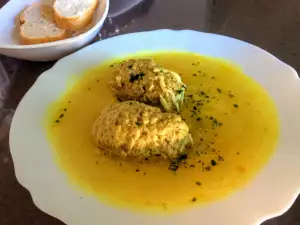 Traditional Spanish Soup with Meat Croquettes