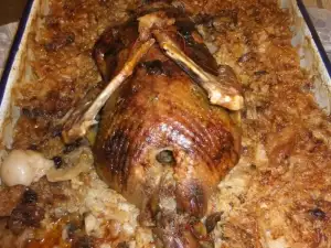 Stuffed Duck on a Bed of Sauerkraut