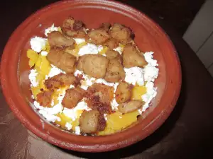 Kachamak with Feta Cheese and Pork Rinds