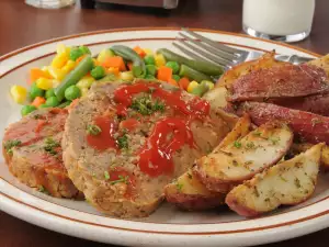 Mosaic of Minced Meat with Tomato Sauce