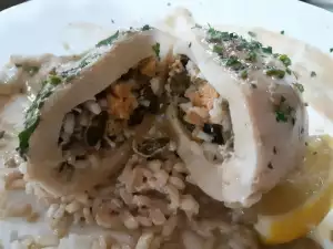 Stuffed Calamari with Rice and Seafood