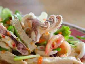 Squid, Sausage and Tomato Salad