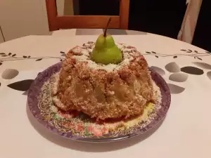 Caramel Walnut Pie with Apples and Pears