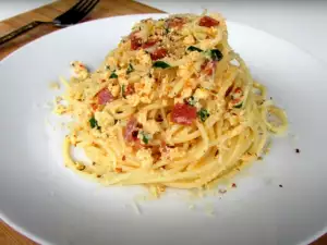 Spaghetti Carbonara with Ham