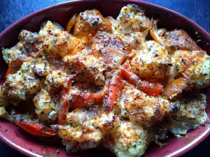 Roasted Cauliflower with Peppers