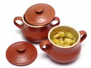 Potatoes and Eggs in a Clay Pot