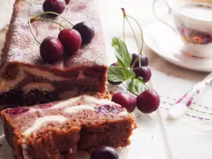 Cake with Cottage Cheese and Cherries