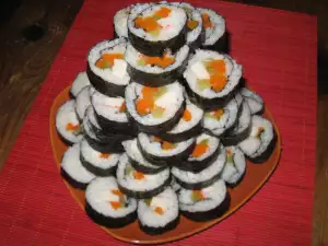 Kimbap with Seaweed and Crab Sticks