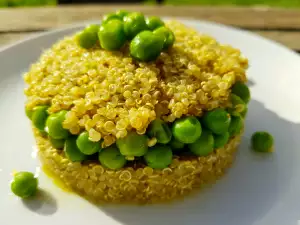 Quinoa and Pea Salad with Almond Pesto