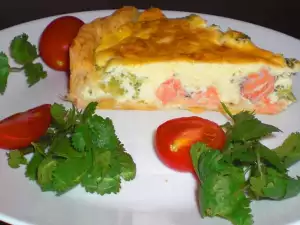 Broccoli and Salmon Quiche