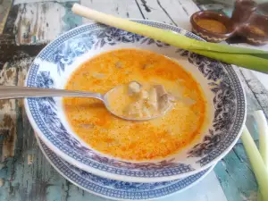 Oyster Mushroom and Garlic Soup