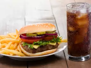 Cola and Burger with fries