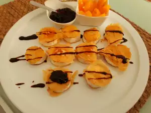 Pan-Roasted Goat Cheese with Blueberry Jam