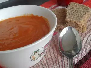 Cream of Red Lentil Soup wit Roasted Red Peppers