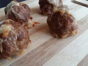 Oven-Baked Meatballs with Yellow Cheese