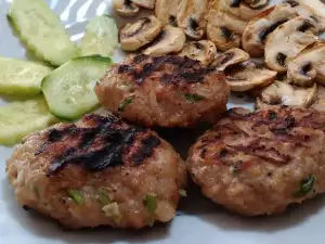 Meatballs with Parsley, Celery and Grilled Mushrooms