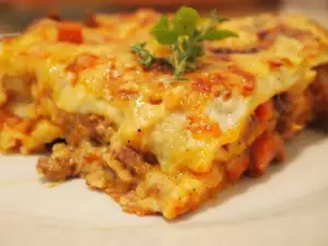 Lasagna with White and Red Sauce