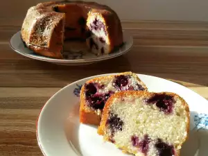 Vegan Lemon Sponge Cake with Blueberries