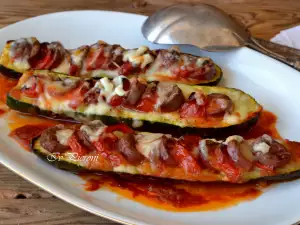 Zucchini Boats with Sausage and Mozzarella