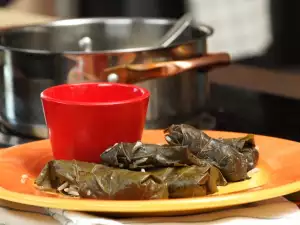 Vine Sarma with Raisins and Mushrooms