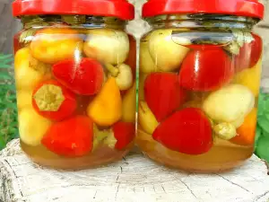 Raw Hot Peppers in a Jar