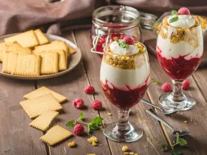 Upside-Down Raspberry Cheesecake in a Glass
