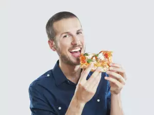 Eating Pizza