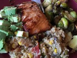 Pan-Fried Salmon with Quinoa and Brussels Sprouts