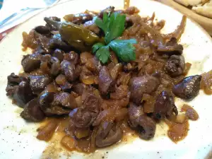 Marinated Chicken Hearts with Honey and Onions