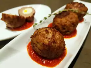 Quail Egg Stuffed Meatballs