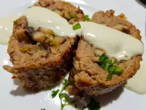 Meat Roll with Mushrooms and Blue Cheese Sauce