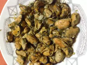 Delicious and Fragrant Mussels in a Pan