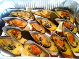 Baked New Zealand Mussels with Parmesan