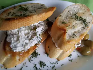 Mini Sandwiches with Olives and Cheeses