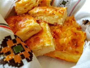 Dairy Filo Pastry Pie with Cream and White Cheese