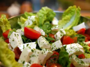 Summer Salad with Marinated Feta Cheese