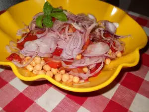 Chickpea, Roasted Pepper and Onion Salad