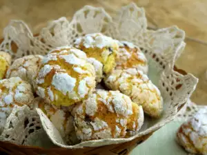 Orange Crinkle Cookies with Chocolate Drops