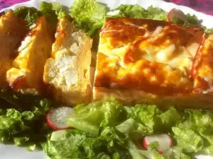 Oven-Baked Omelette with Yellow and Processed Cheese