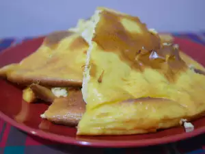 Omelette with Eggs and White Cheese