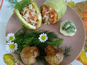 Zucchini with Oriental Stuffing and Pistachios