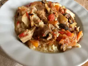 Rice with Vegetables, Pork and Mushrooms