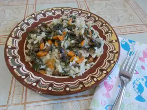 Lean Oven-Baked Rice with Mushrooms and Spinach