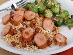 Oven Baked Rice and Beans with Sausage