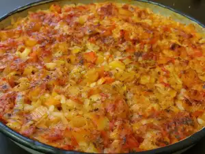 Oven-Baked Rice with Leeks and Tomatoes