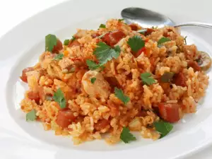 Tomatoes with Rice and Chicken in the Oven