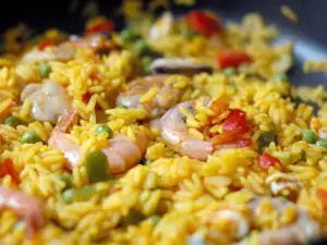 Fried Rice with Shrimp and Peas